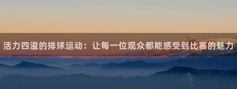  PG体育官网下载链接：活力四溢的排球运动：让每一位观众都能感